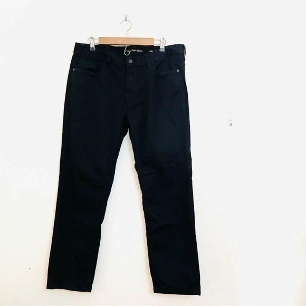 Calvin Klein Jeans High Rise Slim Straight Jeans 36 Black Pockets